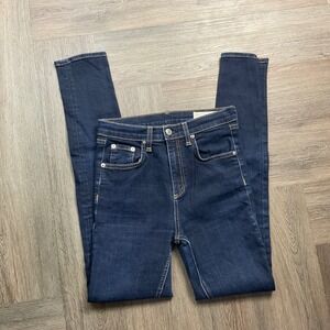 Rag & Bone Justine Skinny High Rise Jeans Womens 26 Harrow Dark Wash Classy Boho